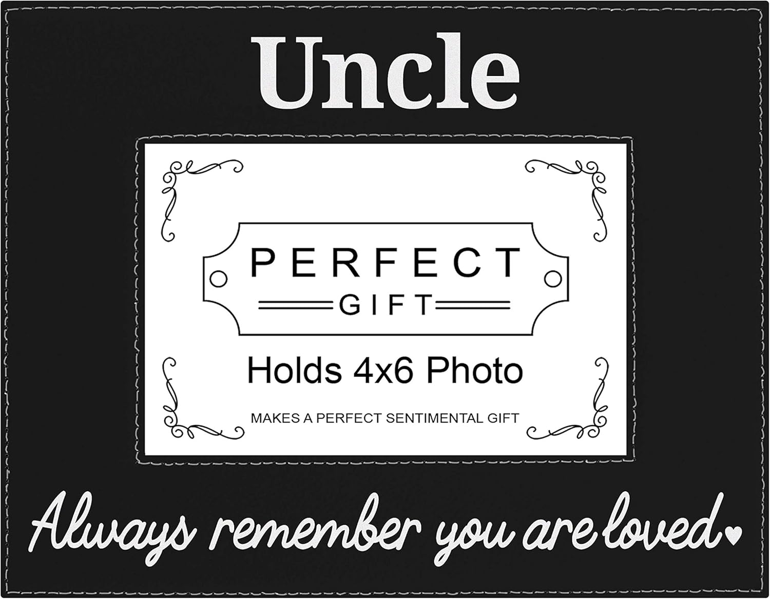 ThisWear Uncle Nephew Frame Uncle Always Remember You Are Loved 4x6 Leatherette Photo Frame Black