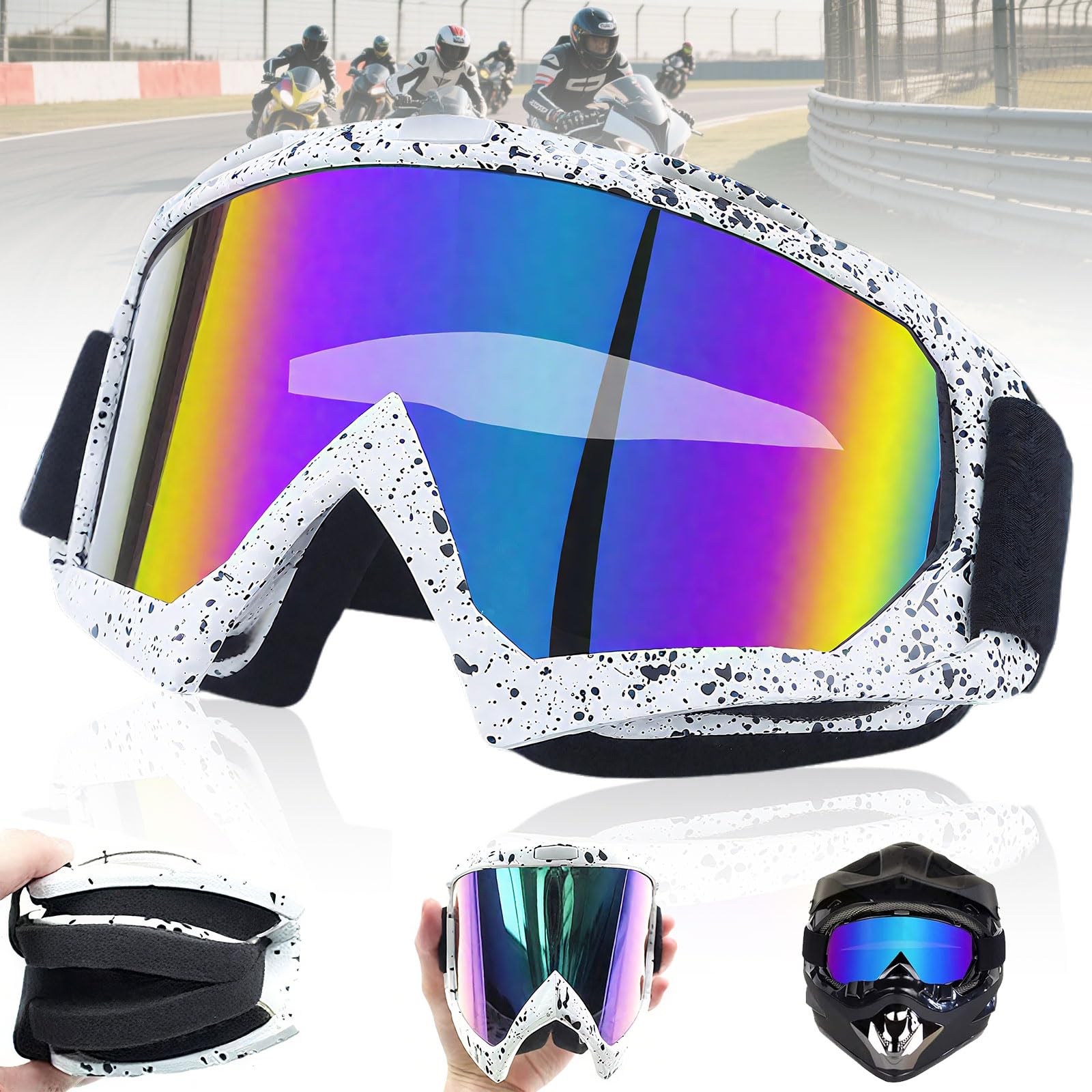 Lunettes Moto Sport Anti-buée UV - Protection Yeux Ski VTT Snowboard - Double Lentille