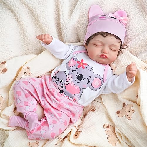 Miniatura 2 de BABESIDE Juego de 4 piezas de ropa de muñeca Reborn de 20 pulgadas para muñecas Reborn de 17 a 22 pulgadas, ropa de bebé con sombrero, rosa