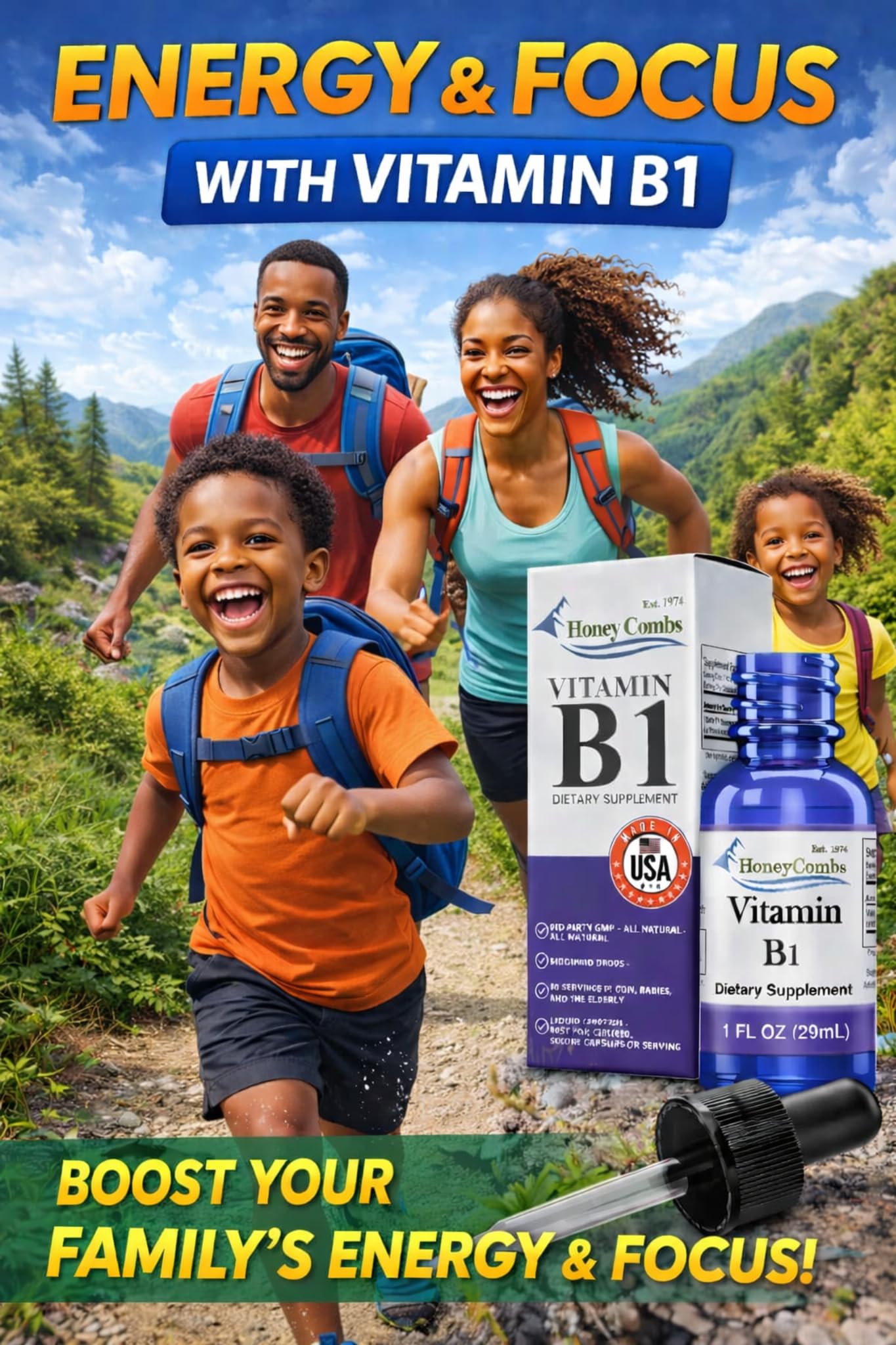 HoneyCombs Vitamin B1 Thiamine Mononitrate Supplement Drops, 1 Fl Oz — Amazon image 3