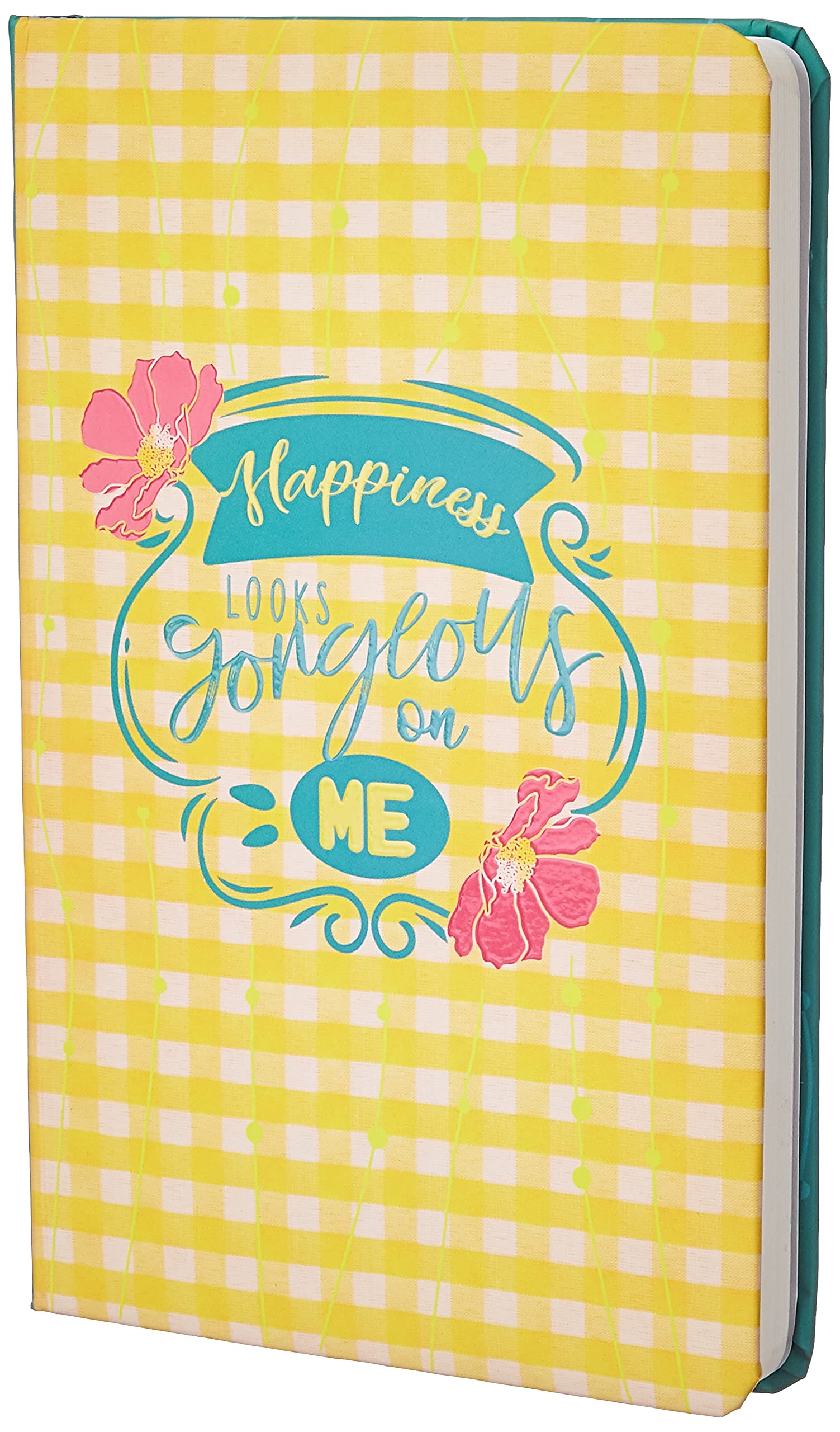 Amazon Brand - Solimo A5 Notebook (5.5 X 8.5 Inches), 80 GSM, 192 Ruled Pages, Happiness