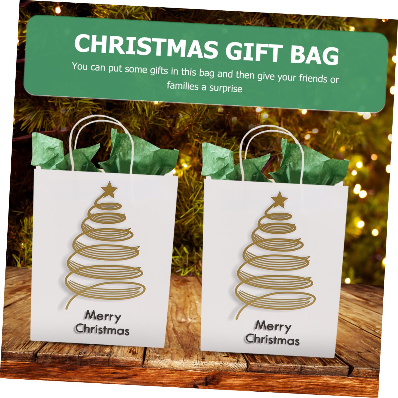 FRCOLOR 16 Piezas Bolsa De De Navidad Bolsas De Compras Bolsa Para Envolver Bolsas De De Dulces De Vacaciones Bolsa De Papel Con Asa Cosmética Carta