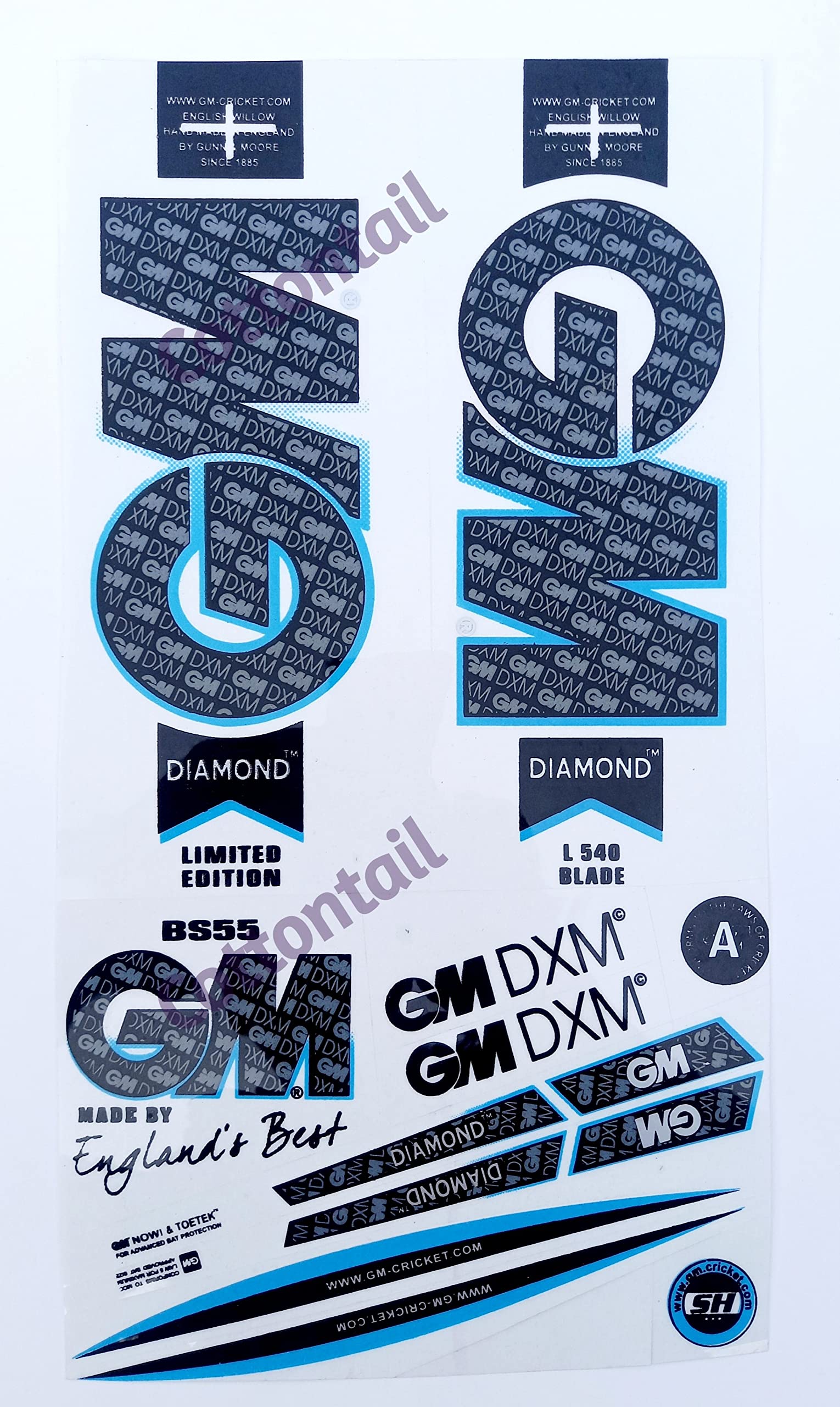 COTTONTAIL | 2D Blade | Englands Best Edition | English Willow | Plain Cricket Bat Sticker | Blue (B09ZJW5KST) Amazon Price History, Amazon Price Tracker