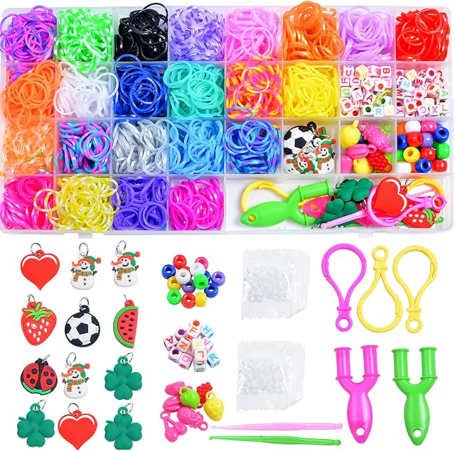 JcoGel 2000+ Loom Rubber Bands Kit,Colorful Rubber Loom Bands Refill Set, Craft Kits for Kids, Gifts for Kids Day, Kids Birthday Gifts,Loom Bands Friendship Bracelet Making kit