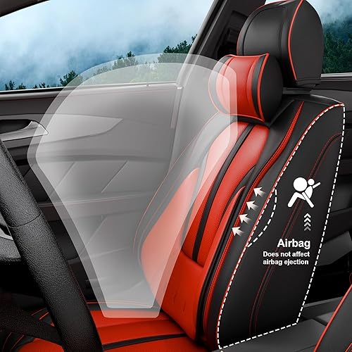 Miniatura 7 de SLARY 5 fundas H7 para asientos delanteros y traseros de automóvil, accesorios interiores de automóviles con piel de napa a prueba de agua para