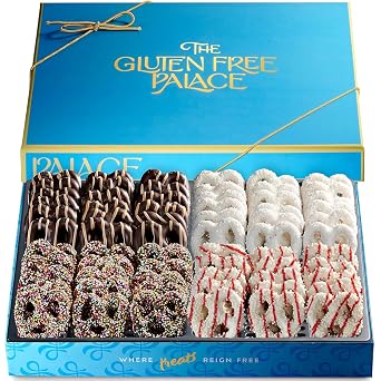 Gluten Free Palace Assorted Chocolate Covered Pretzels Gift Box 4 Flavors
