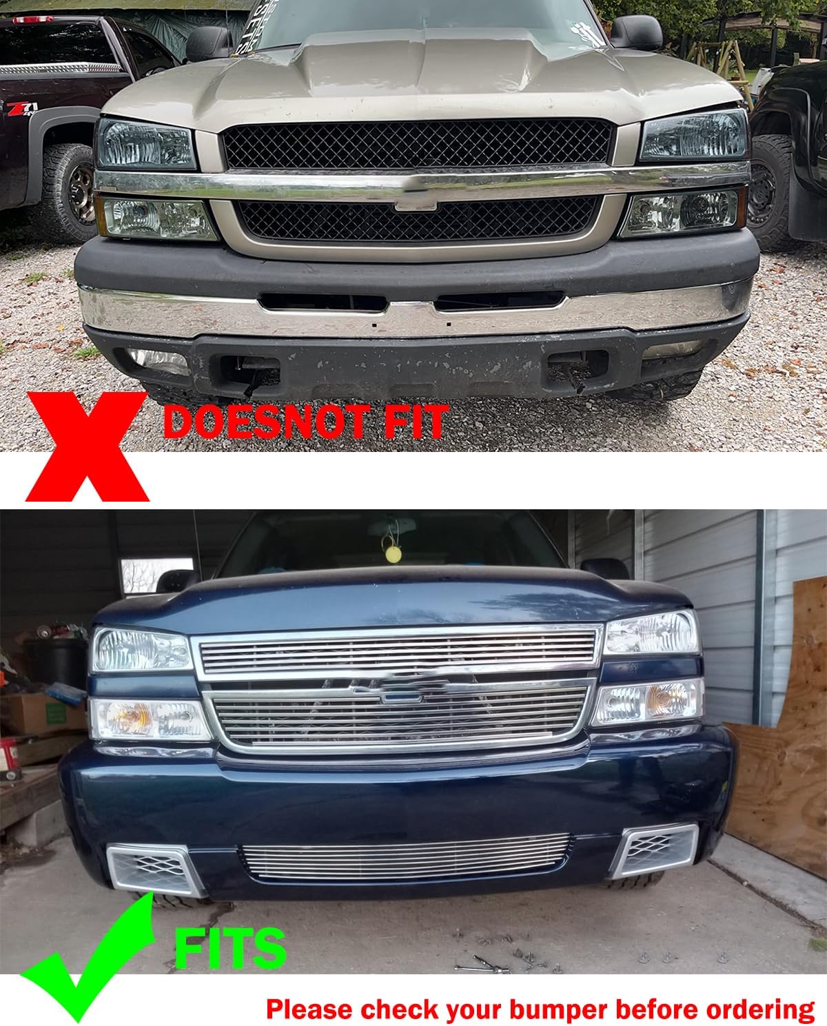 Front License Plate Frame for Chevy Silverado 1500 2003-2006, for 2007 Silverado 1500 Classic Front Bumper License Plate Holder Mounting Bracket Replace# 15197889 GM1068118 (Fits SS sub-Model only)