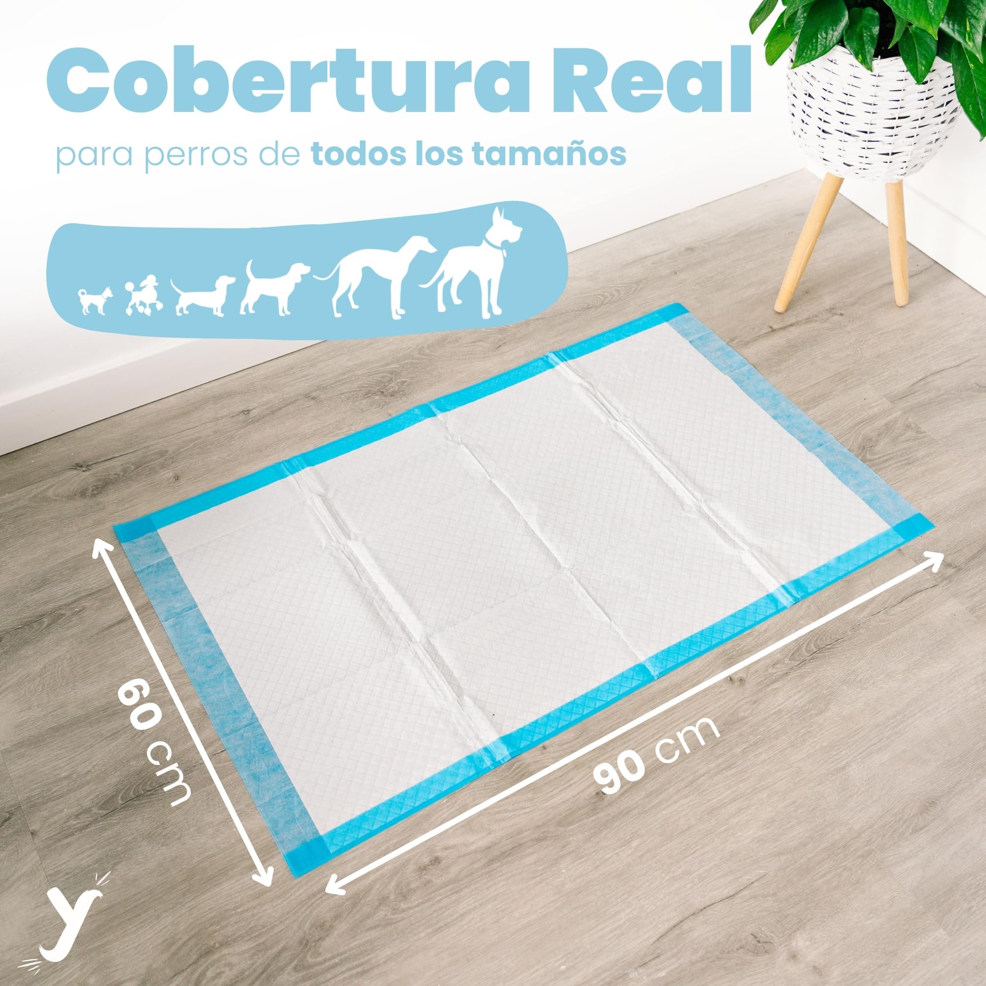 Empapadores Perro 60x90 cm XL, Alta Absorción, 120 Uds | Tecnología de 6 capas · Antifugas · Control de olores hasta 12 h · Ideal para cachorros, incontinencia y recuperación