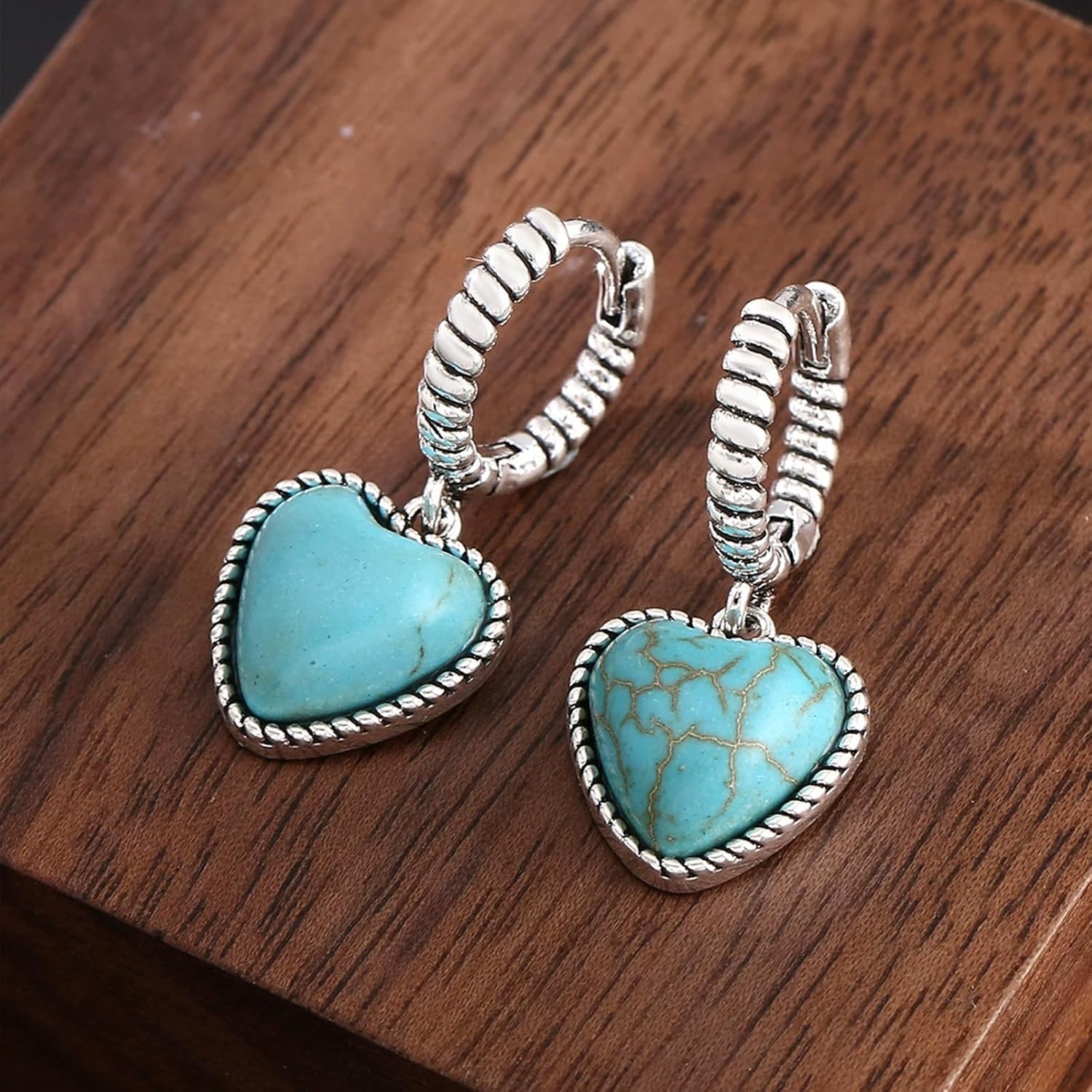 Western Jewelry Turquoise Earrings for Women Silver Western Earrings Country Concert Outfits for Women Cowboy Chic Rodeo Outfit Shirts Dress Accessories - Image 6