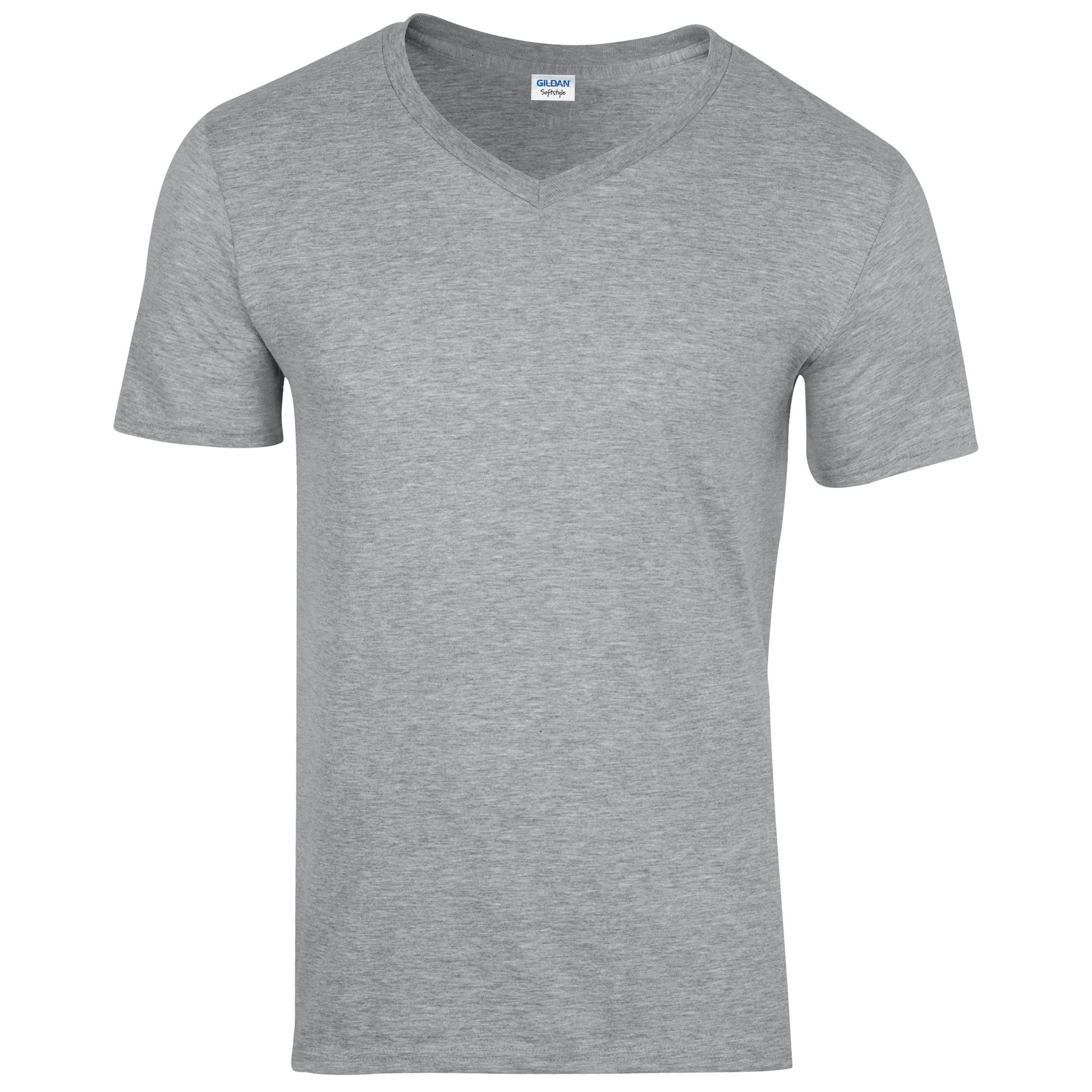 Gildan (2Xl, Sport (Rs)) Mens Soft Style V-Neck Short Sleeve T-Shirt Grey