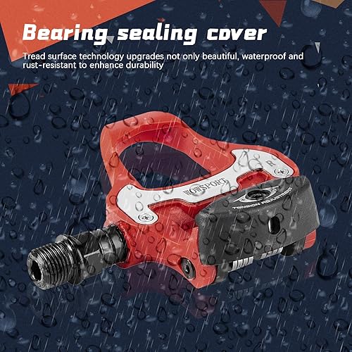 Miniatura 8 de WOWSPORT Mira KEO Estructura de fibra de carbono Pedales de bicicleta para ciclismo de carretera