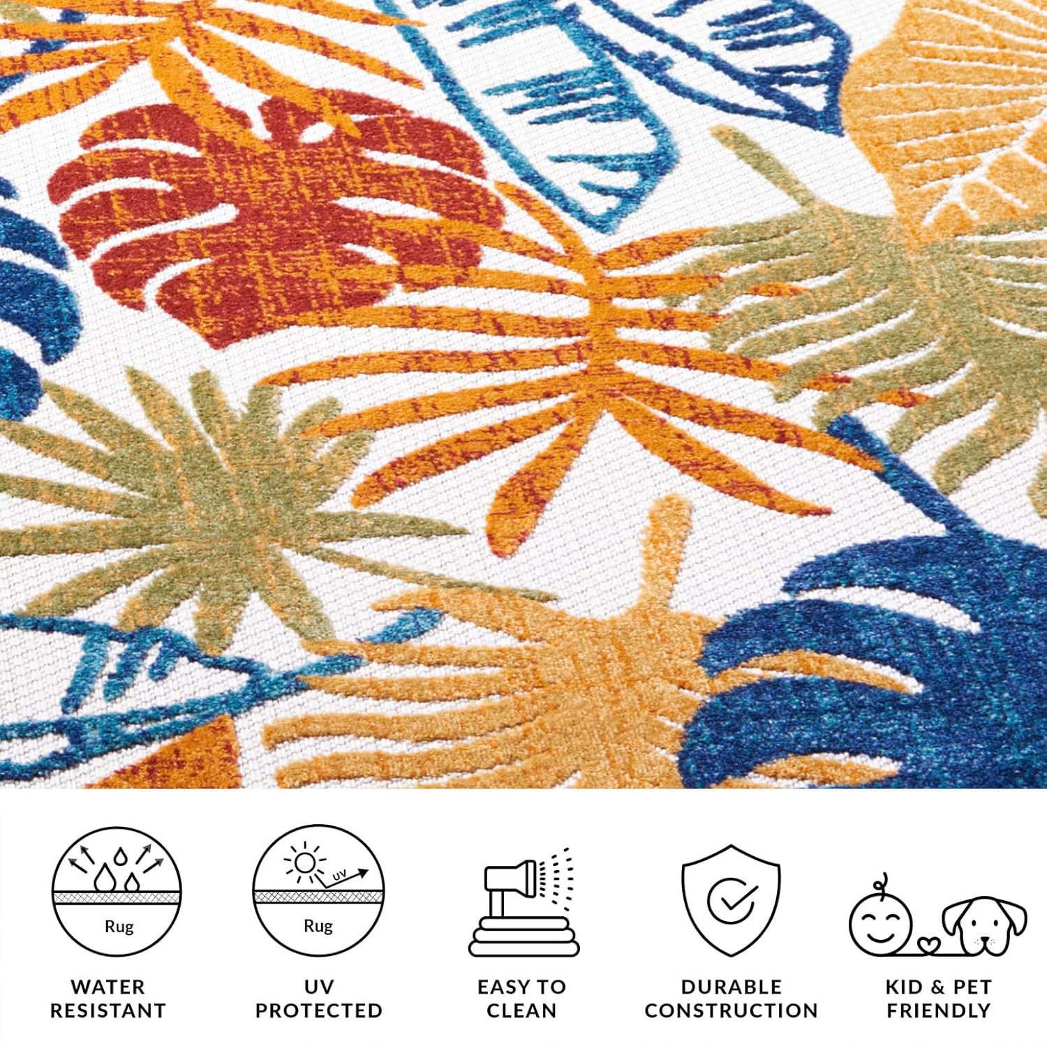 SAFAVIEH Washable Rug Outdoor Cabana Collection - 2' x 4' Runner, Cream & Red, Non-Shedding & Easy to Clean, Entryway, Front Door, Kitchen, Mudroom (CBN831A)