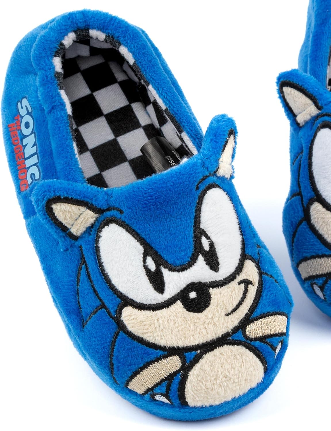 SONIC THE HEDGEHOG Kapcie dla dzieci | Chłopcy Dziewczęta Haftowana Twarz 3D Uszy Piżama Buty | Pluszowe Muły Domowe Zabawki