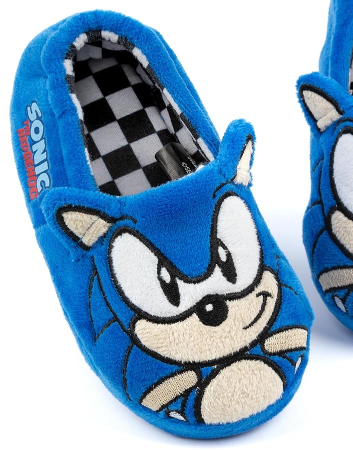 Sonic Plushies Sonic The Hedgehog Blue Full Back Slippers Kids