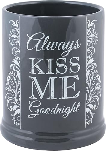 Elanze Designs Always Kiss Me Goodnight - Calentador eléctrico de velas de gres gris carbón