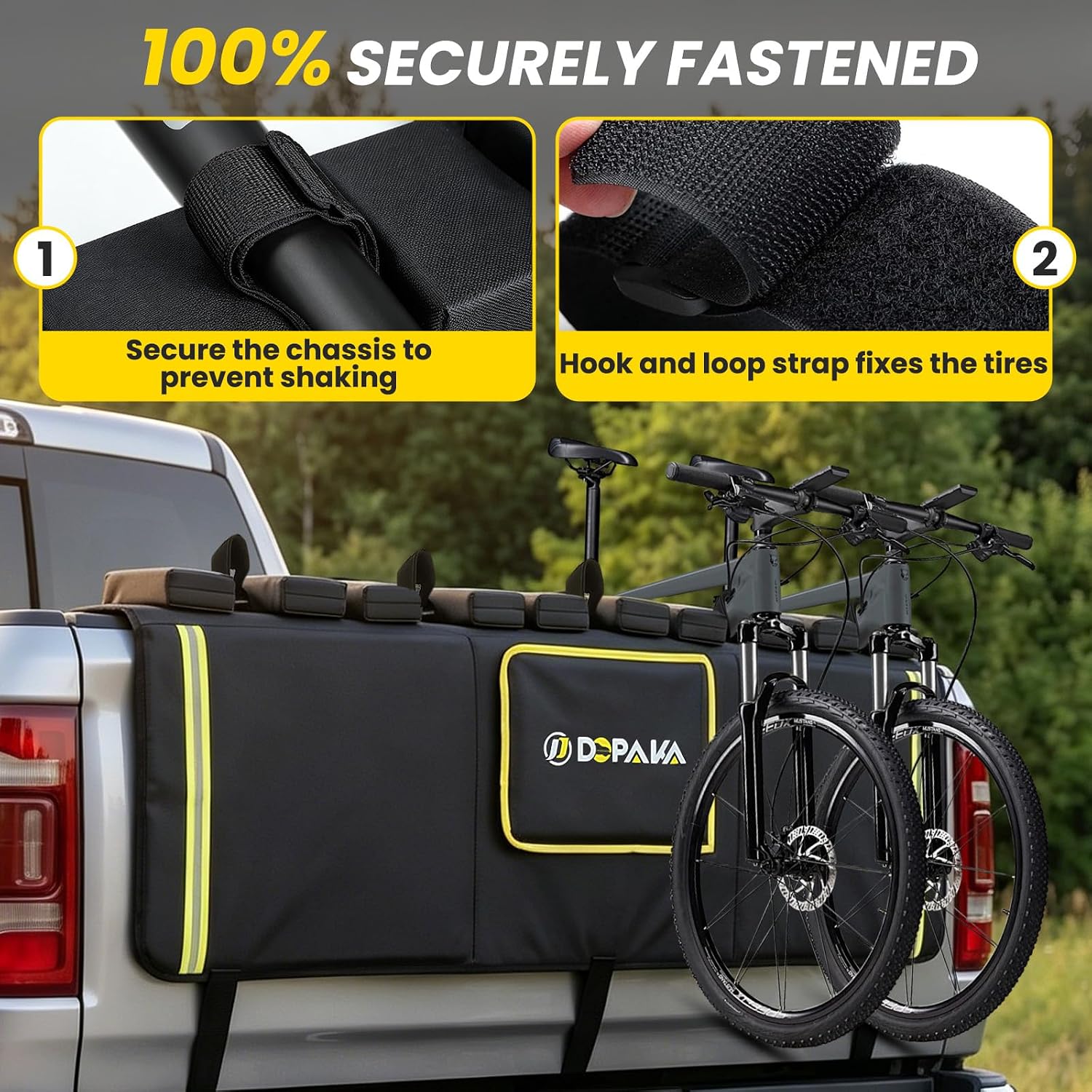 Tailgate Pad for Mountain Bike,Reflective Pickup Truck Bed Bike Mat—Holds up to 5 Bikes; Waterproof and Scratch-Resistant Bike Transport Mat with Storage Pouch