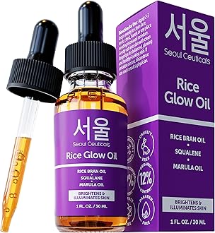 - SeoulCeuticals Rice Bran Oil for Skin - 30ml Korean Skin Care Facial Glow Oil With Squalane & Vitamin E - Cruelty Free K Beauty Skincare for Glass Skin