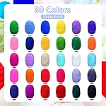 LIHAO Pack of 30 Acrylic Yarn for Crochet Assorted Colors Knitting Crochet Yarn Kit for Beginners Starter Kit - 30g/Skein