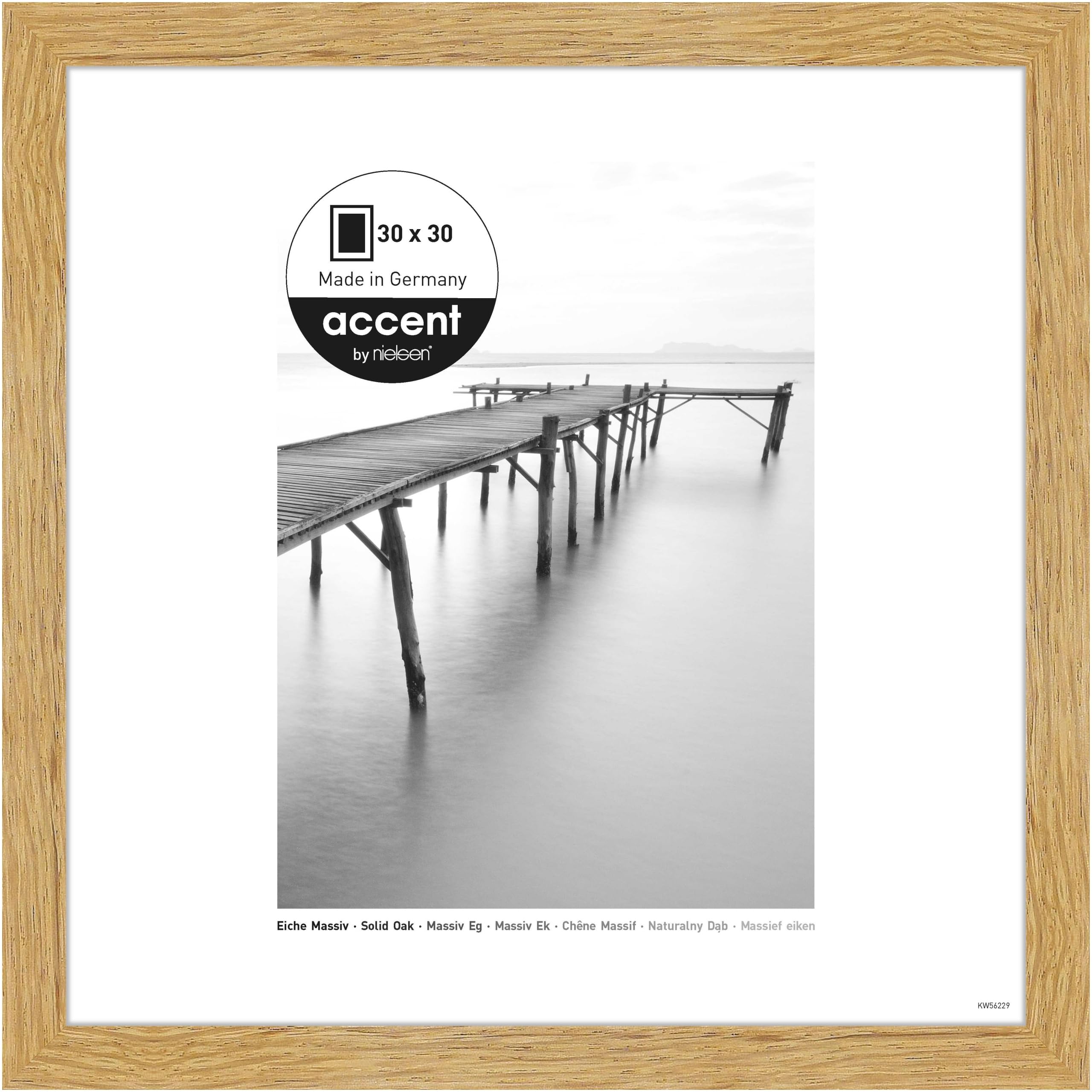 accent by nielsen Scandic Wooden Picture Frame Oak 30x30cm with Float Glass