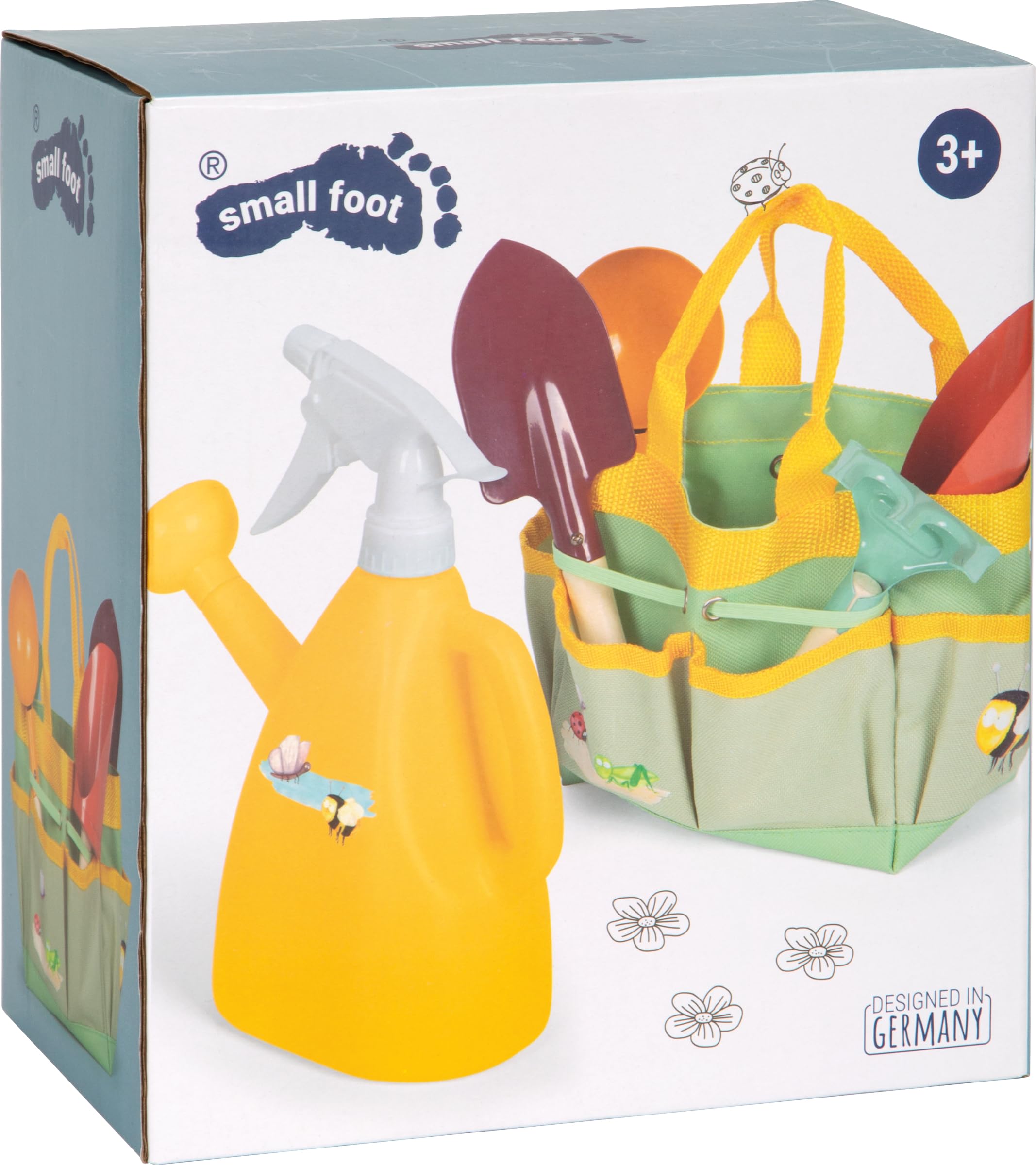 small foot Bolsa Herramientas de jardín Tiny Garden Infantil Madera Metal, a Partir de 3 años, 12664, Multicolor