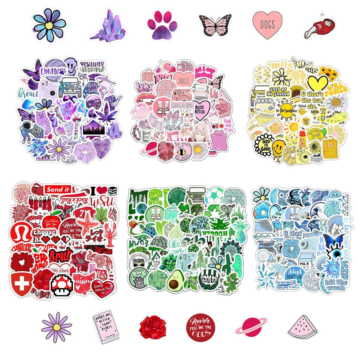 Eowvisn Pink 300 Cute Stickers, Creative Graffiti Stickers, Diy Decorative Stickers, Pvc Waterproof Stickers, Scrapbook Stickers, Suitable For Decorating Books, Laptops, Water Bottles, Etc.