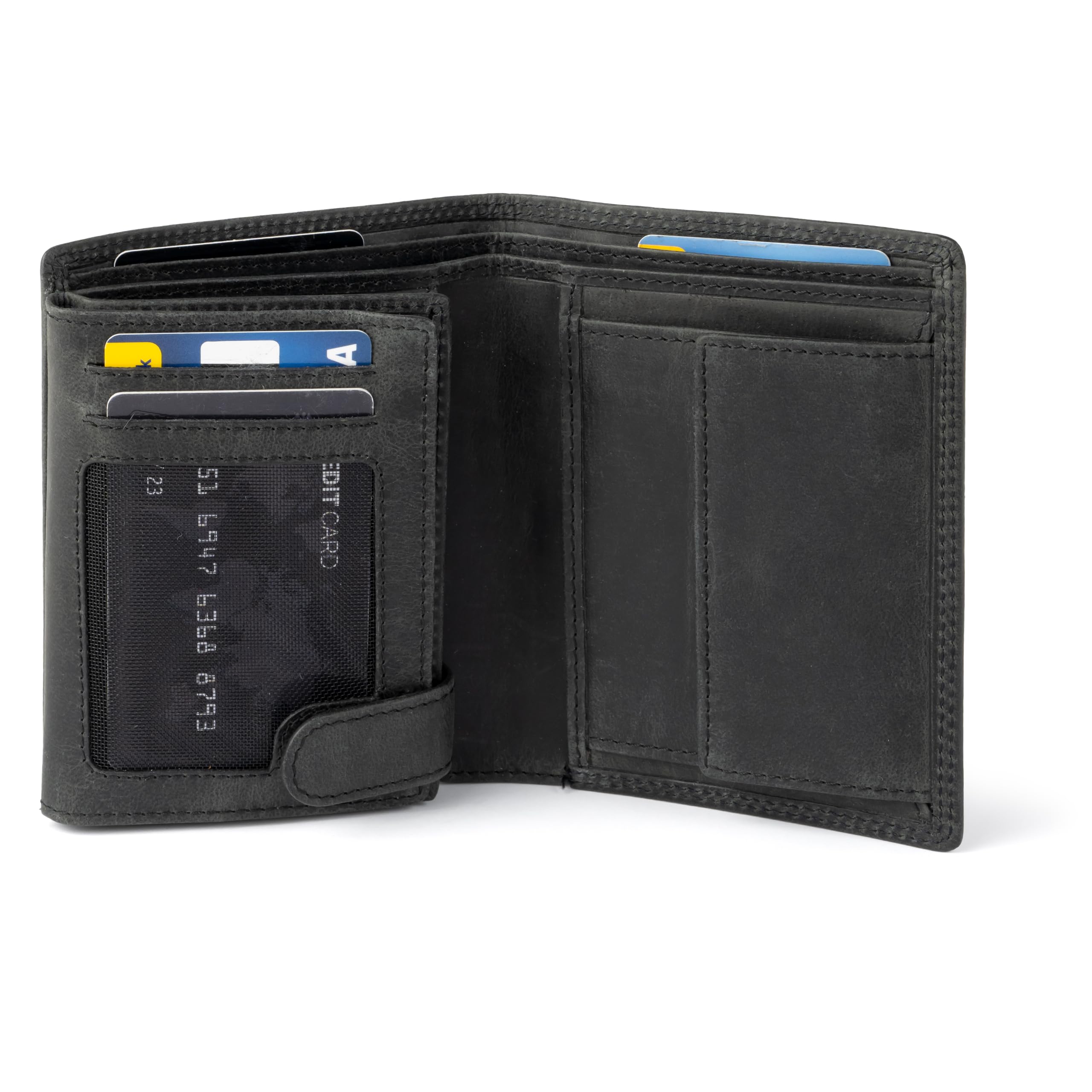 Berliner Bags Portefeuille Homme Oliver en Cuir RFID, Vertical - Gris Foncé