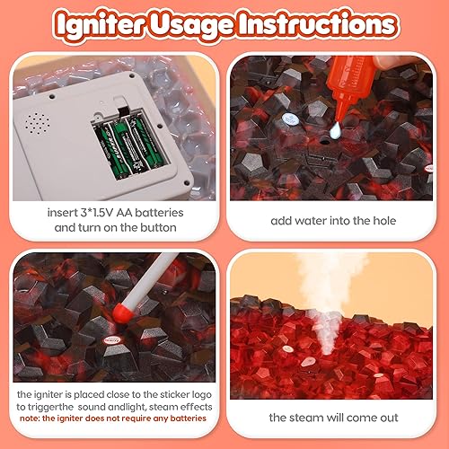 Miniatura 9 de CUTE STONE Juego de barbacoa para niños y microondas, juguetes de cocina con sonidos, luz y vapor, juguetes interactivos para interiores y