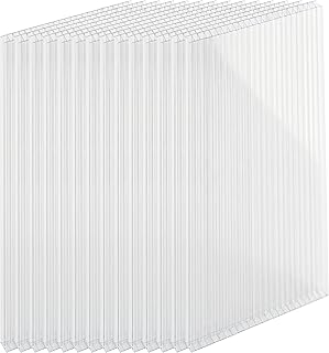Relaxdays Doppelstegplatten 10er Set, Hohlkammerplatten 4mm, für Gewächshaus, HB: 121x60,5 cm, Polycarbonat, transparent