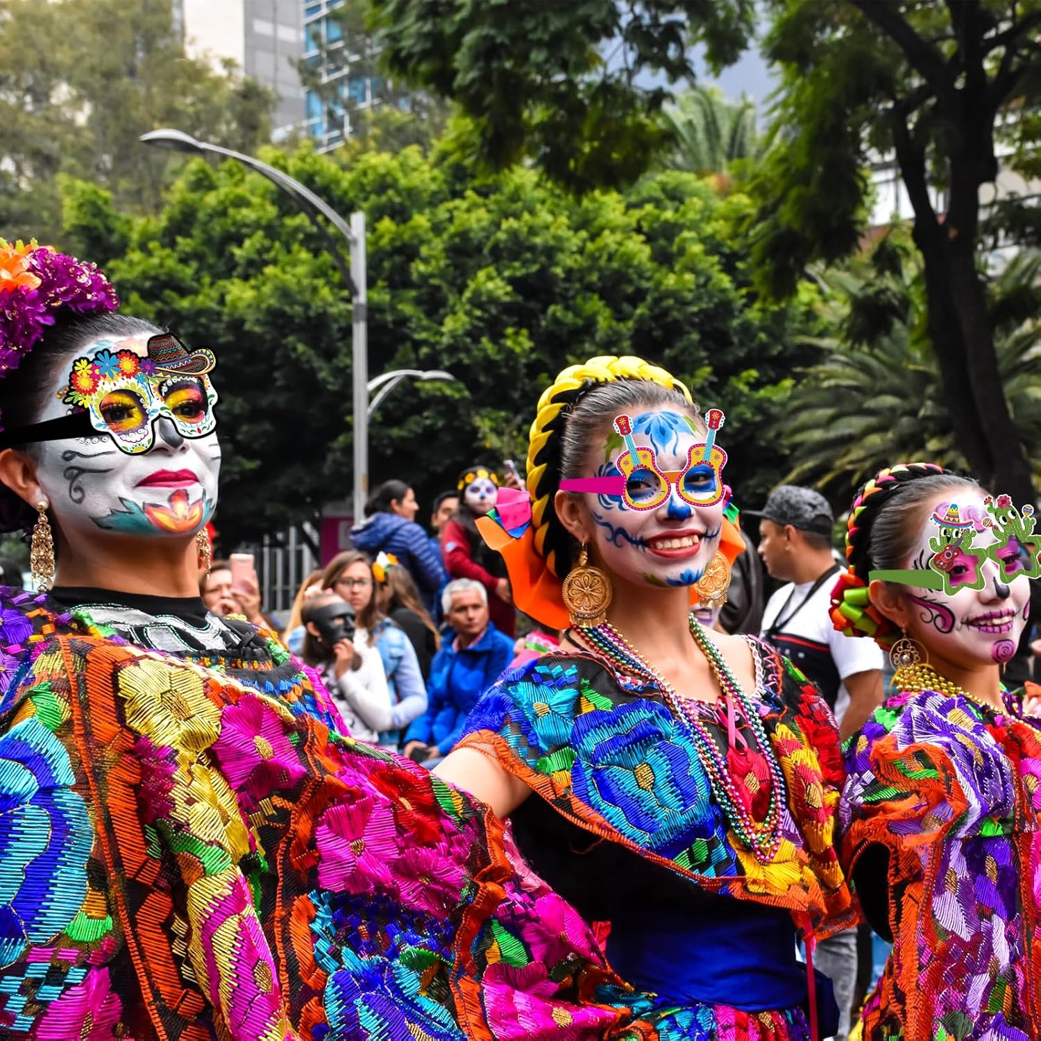 12 Pieces Cinco de Mayo Fiesta Paper Glasses, Colorful Mexican-Themed Eyewear with Sombrero and Cactus Designs for Holiday Photo Booth Props and Party Accessories - Image 4