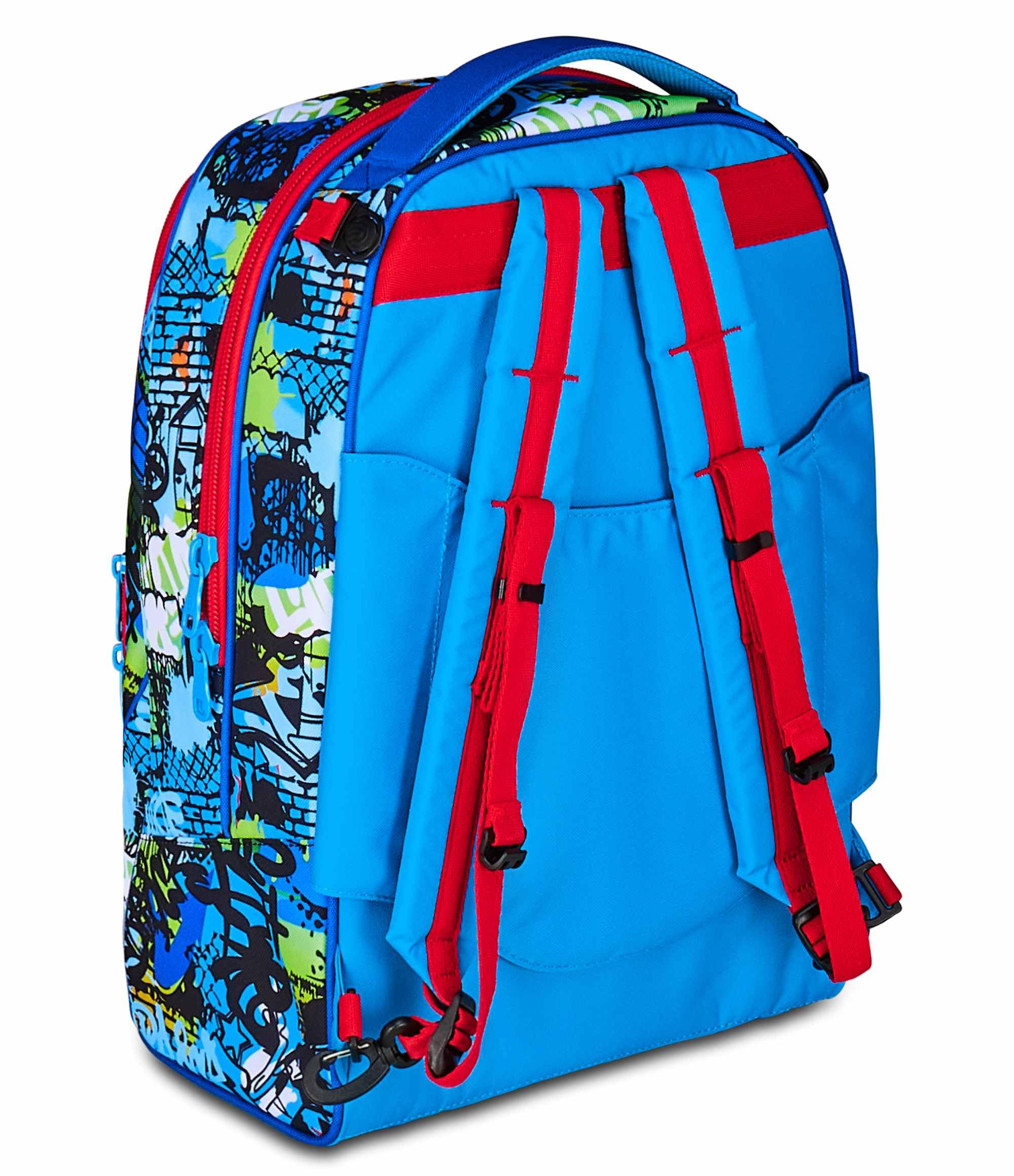 SJ GANG STYLE JAM GANG Trolley Scuola Jack 3 Ruote, Multicolore, 3 in 1, Zaino Triplo Uso con Carrello Sganciabile, 33 L, Zaino Scuola Elementare, Zaino Bambino