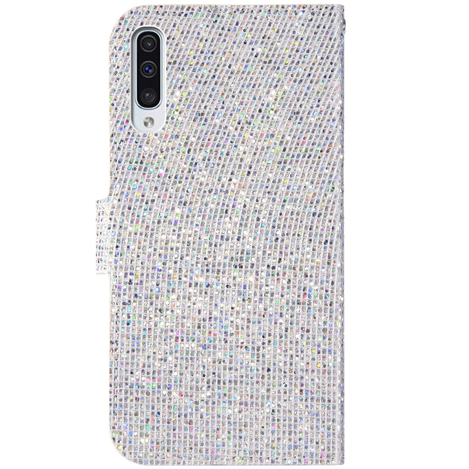 VLQI Custodia Libro Compatibile con Samsung Galaxy A52s 5G Glitter Cover Portafoglio Magnetica Antiurto con Slot per Schede Brillantini Donna Ragazza Accessori di Cellulari Oro