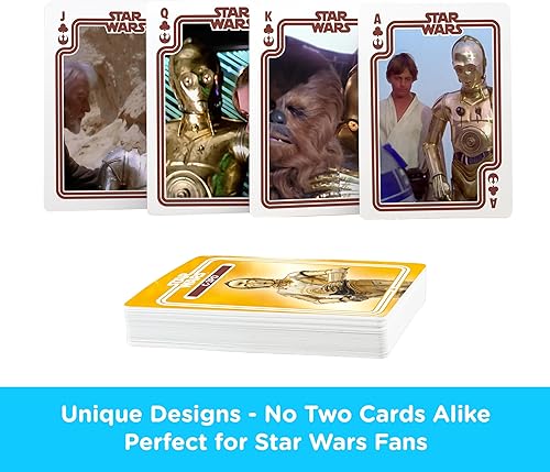 Miniatura 5 de AQUARIUS Cartas de juego de Star Wars, baraja de cartas con temática C3PO para tus juegos de cartas favoritos, mercancía y coleccionables con