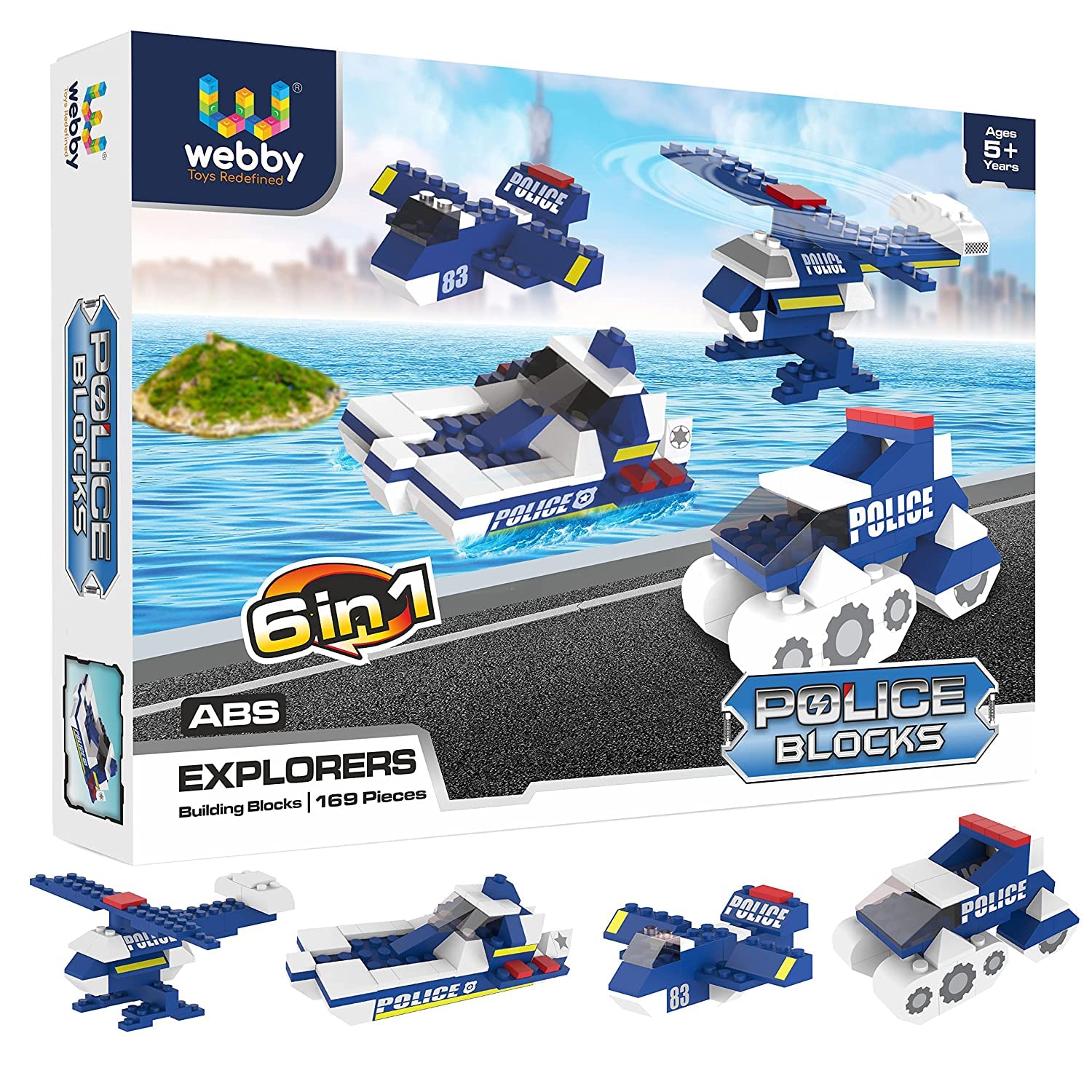 6 in 1 Police ABS Building Blocks Kit, Adventure Play Set, Fun Creative Toy Set for 5+ Years Kid (169 Pcs) (B0BGXXYJ2C) Amazon Price History, Amazon Price Tracker