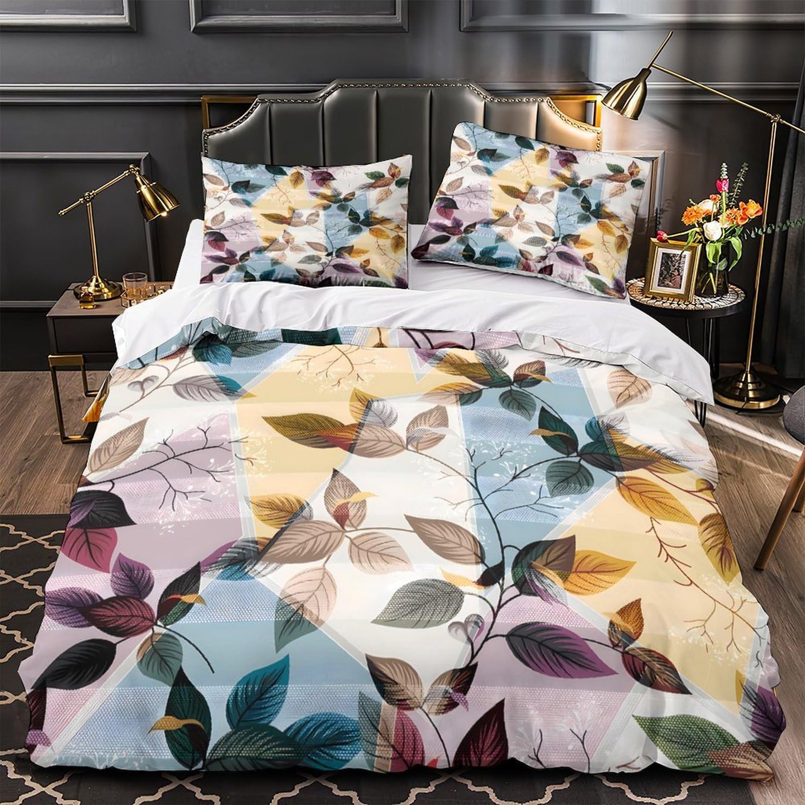 Housse de couette herisson automne 3D double 200x200 microfibre