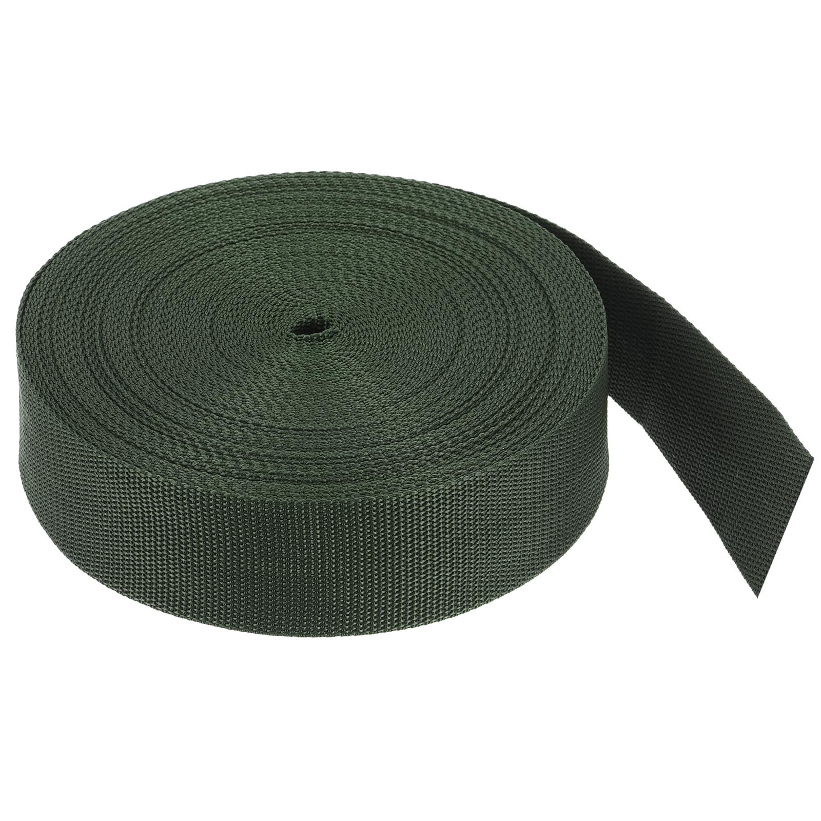 MACHSWON 5cm Lightweight Polypropylene Webbing Strap 2" 25 Yard Backpack Strapping Band Army Green for Outdoor Luggage Cargo Straps