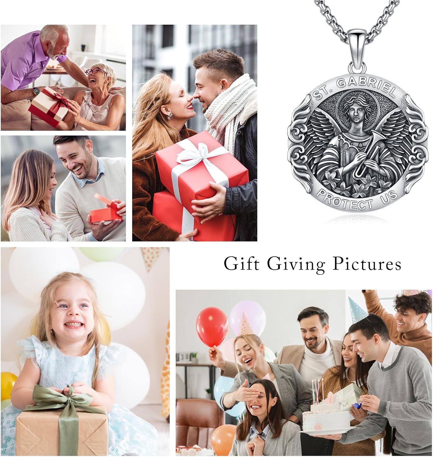 Patron Saint Necklace 925 Sterling Silver Amulet Medal Protection Pendant Religion Jewelry for Men Women With Stainless Steel Chain and Gifts Box - Image 7