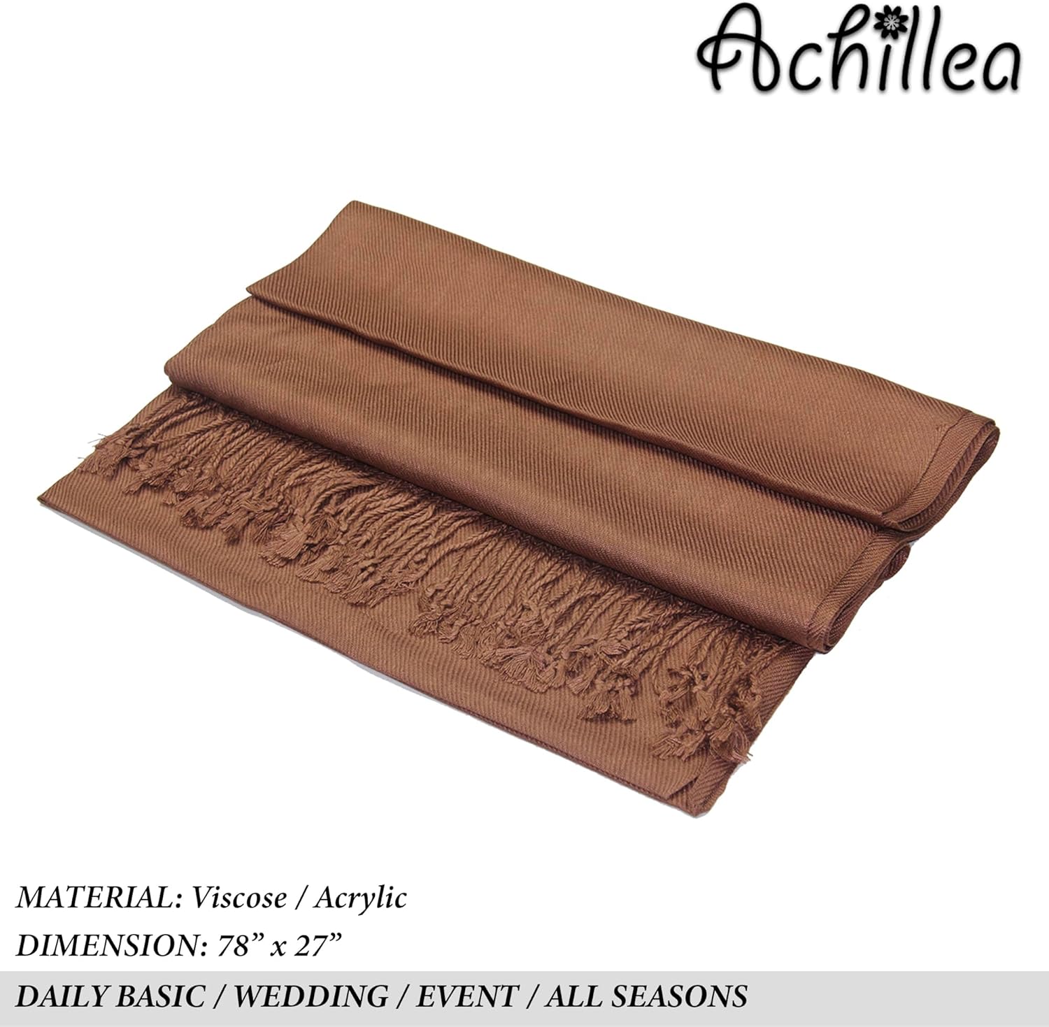 Achillea Soft Silky Pashmina Scarf for Women – Shawl Wrap for Evening Dresses, Bridesmaids, Weddings & Everyday Wear - Image 7