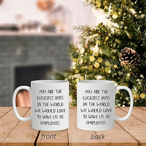 Miniatura 2 de DOTAIN Funny Office Sayings You Are Luckiest Boss In The World We Would Love To Have Us As Employees Taza de café de cerámica (11 oz), impresión de