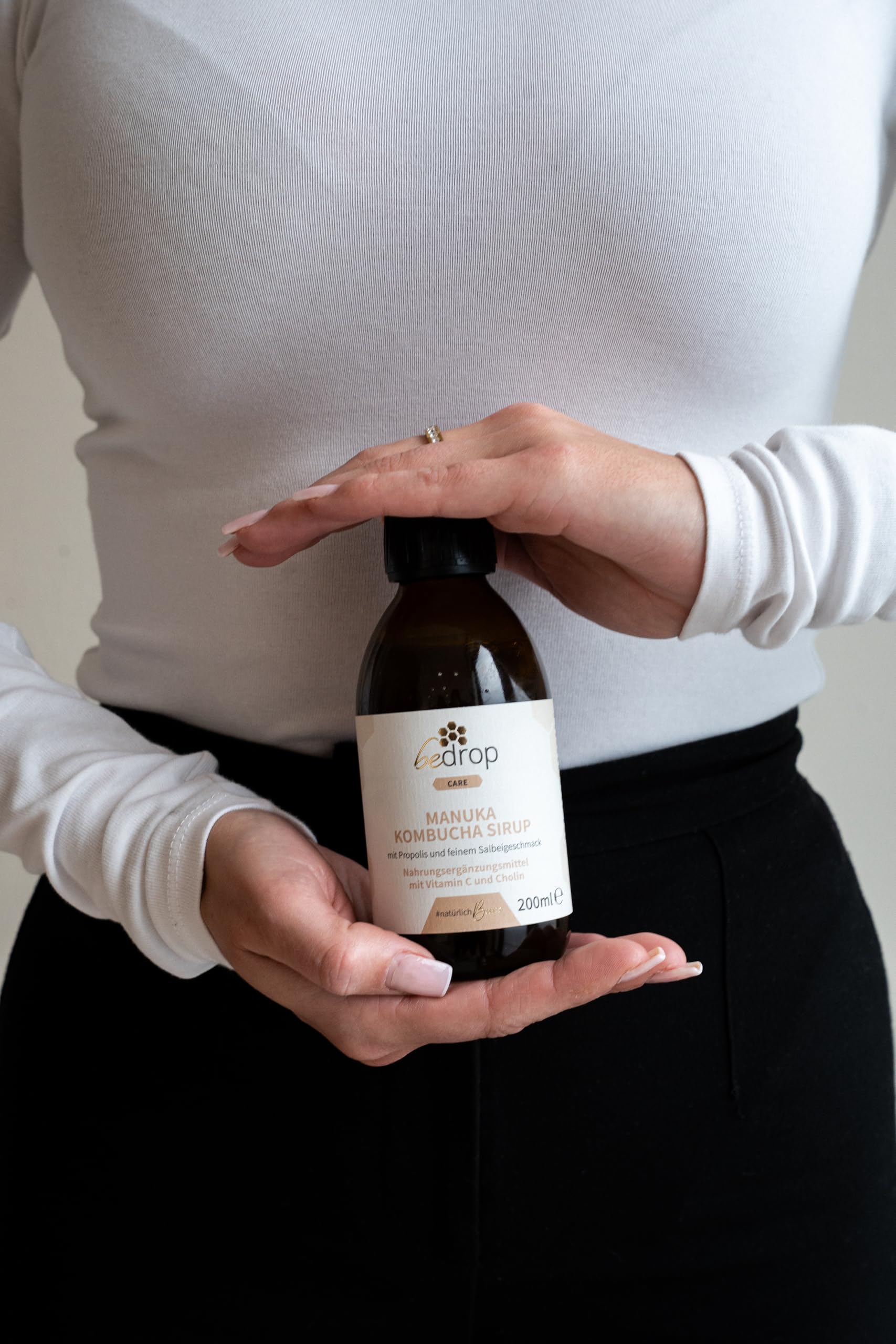 bedrop Manuka Kombucha Sirup I Mit Cholin und Vitamin C I Mit hochwertigem Manuka Honig +500 MGO & Propolis Extrakt - 200ml