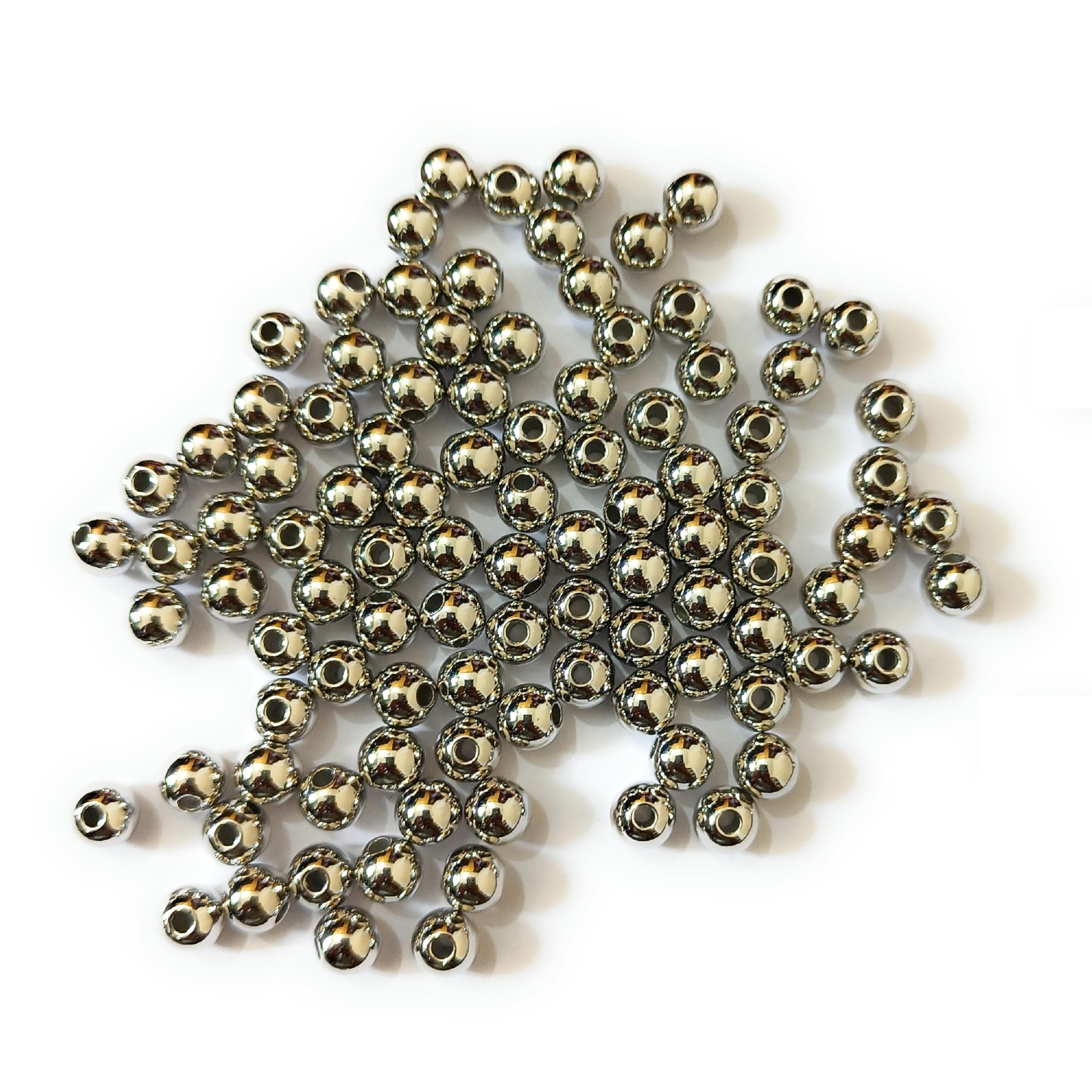 JBN Jewels Oxidized Silver Color Plastic Beads for Art-Craft/Decoration/Jewelry Making (Pack of 100 Beads) (B0D6LJG5SX) Amazon Price History, Amazon Price Tracker