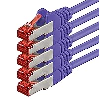 1aTTack.de 5x 5 m - Cavo patch di rete Cat 6 Cat6 RJ45 SFTP - viola
