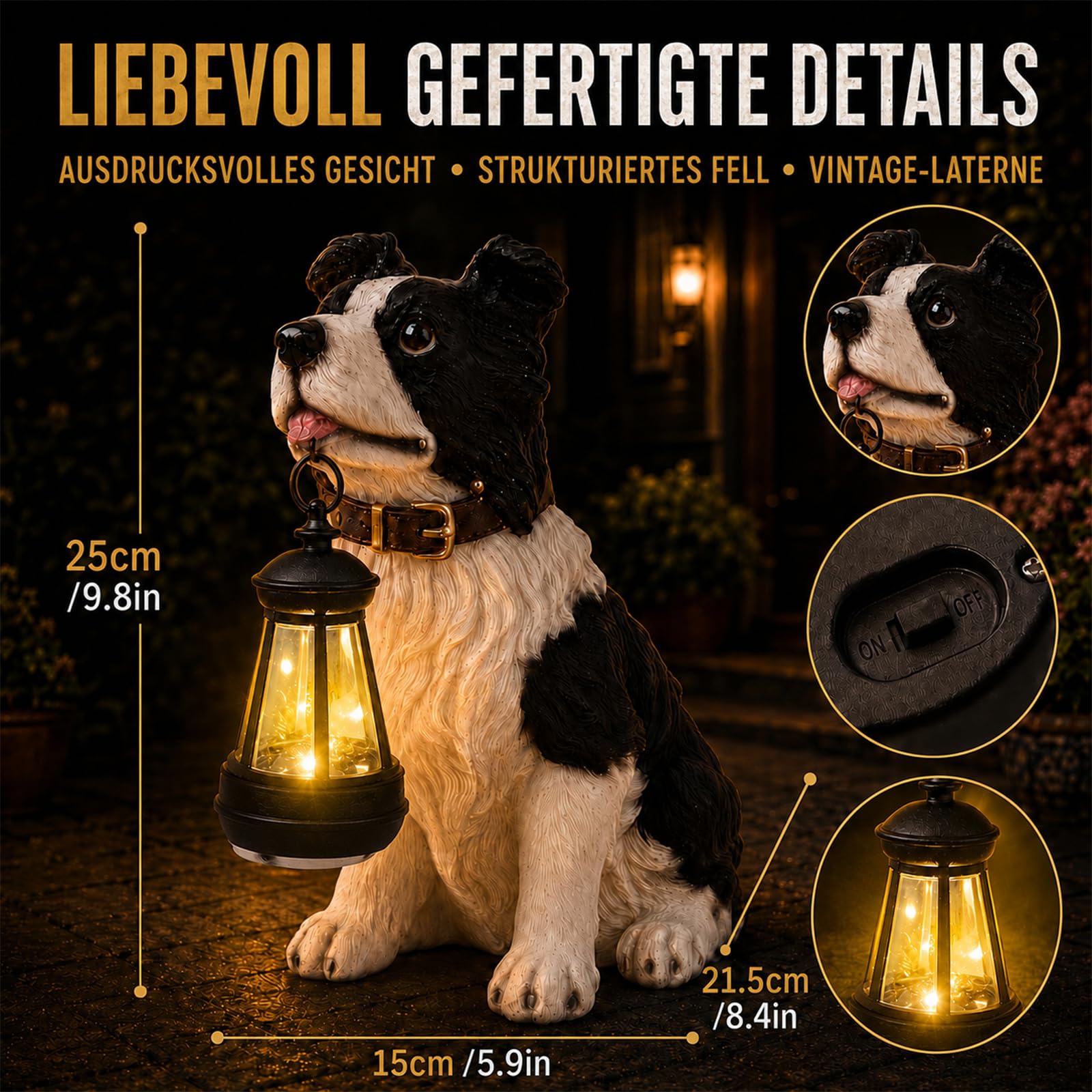 2026 Neue Solar-Hunde-Skulpturen für – Gartendekoration für den Hof