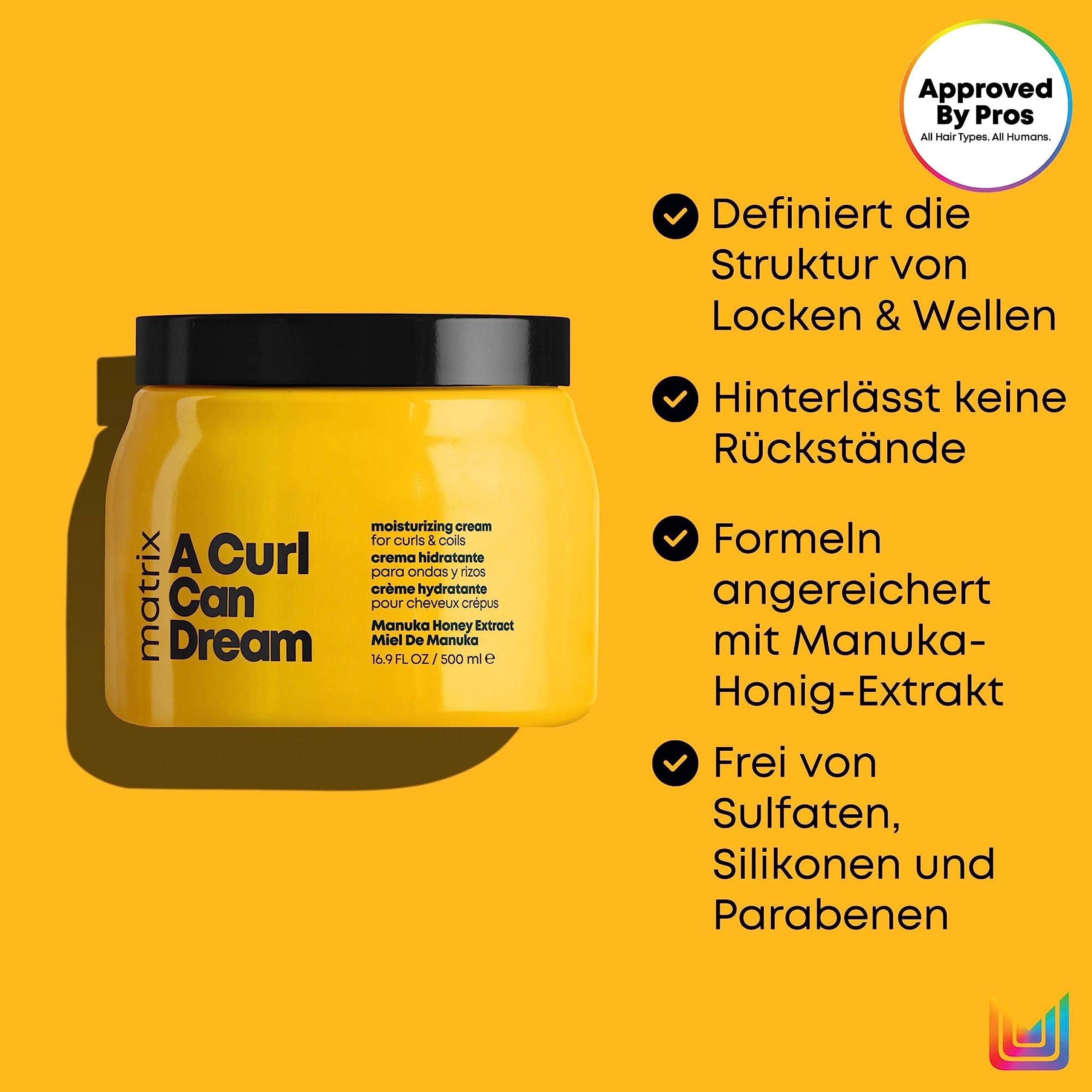 Matrix Leave-In Cream für definierte Locken und Wellen, Mit Manuka-Honig Extrakt, A Curl Can Dream Leave-In Cream, 1 x 500 ml