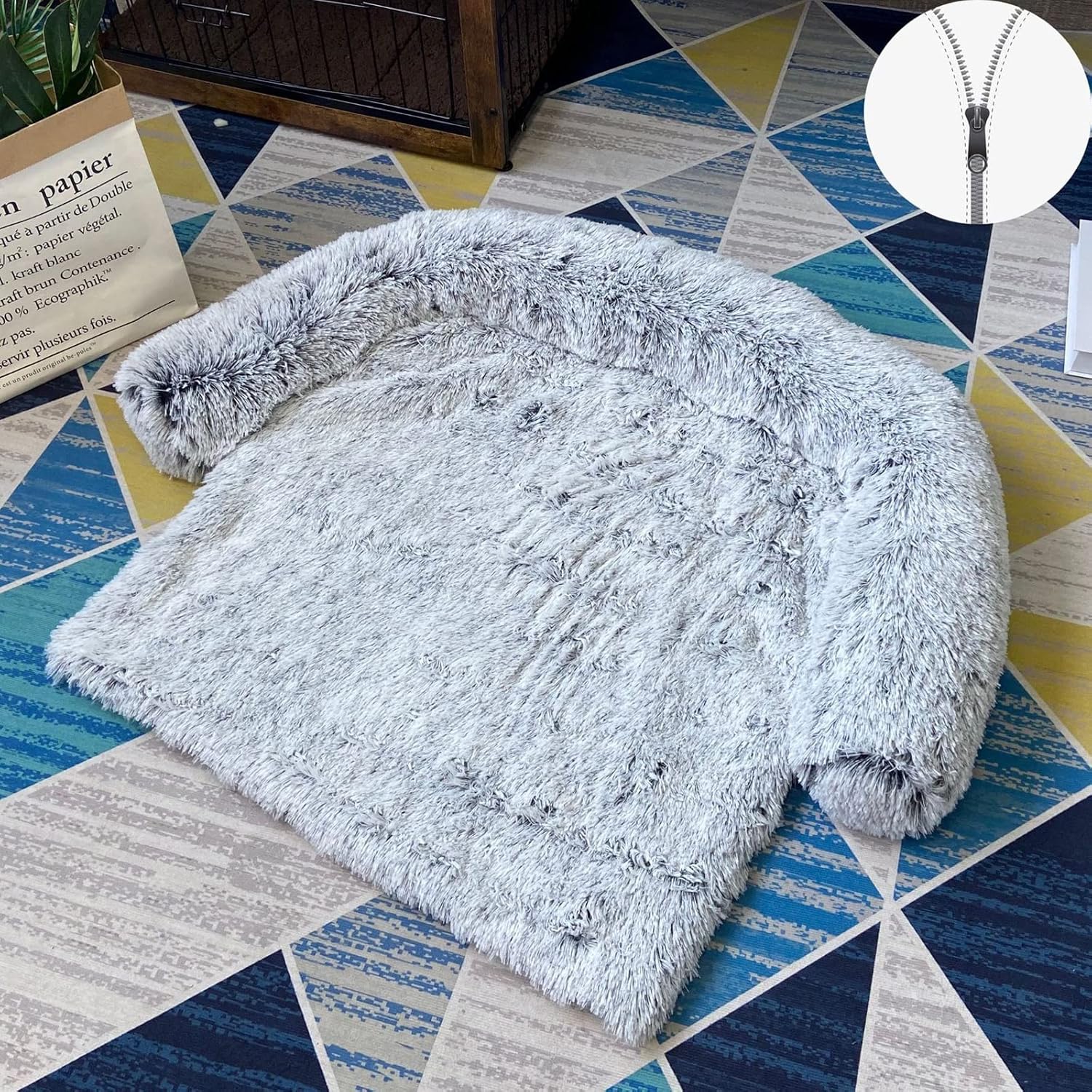 Pet Beds,Comfy Couch Dog Bed, Super Soft Calming Pet Sofa Bed, Cat and Dog Warming Bed Mat,with Non-Slip Bottom Washable,for Cats Small Medium Dogs (Color : C, Size : 80 * 70 * 16CM)