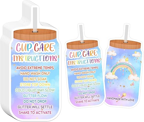 270 piezas de instrucciones de cuidado de vasos de vaso, tarjetas de embalaje Instrucciones de dirección del cliente, suministros de inserción de