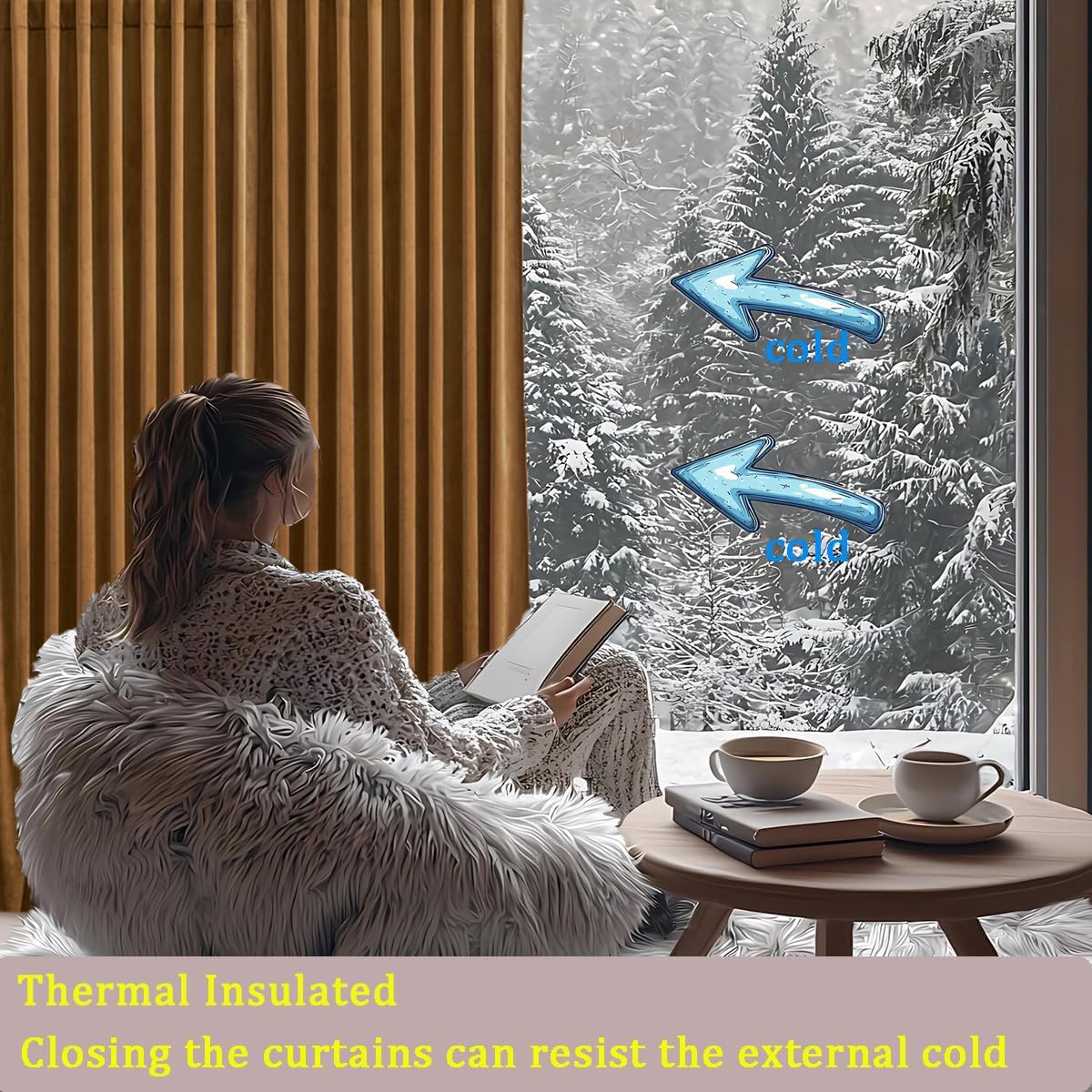 Timeper Gold Brown Velvet Curtains 84 inches 2 Panels, Light Blocking Curtains for Bedroom Living Room Thermal Insulated Luxury Super Soft Window Drapes,Back Tab & Rod Pocket,W52 x L84 inches