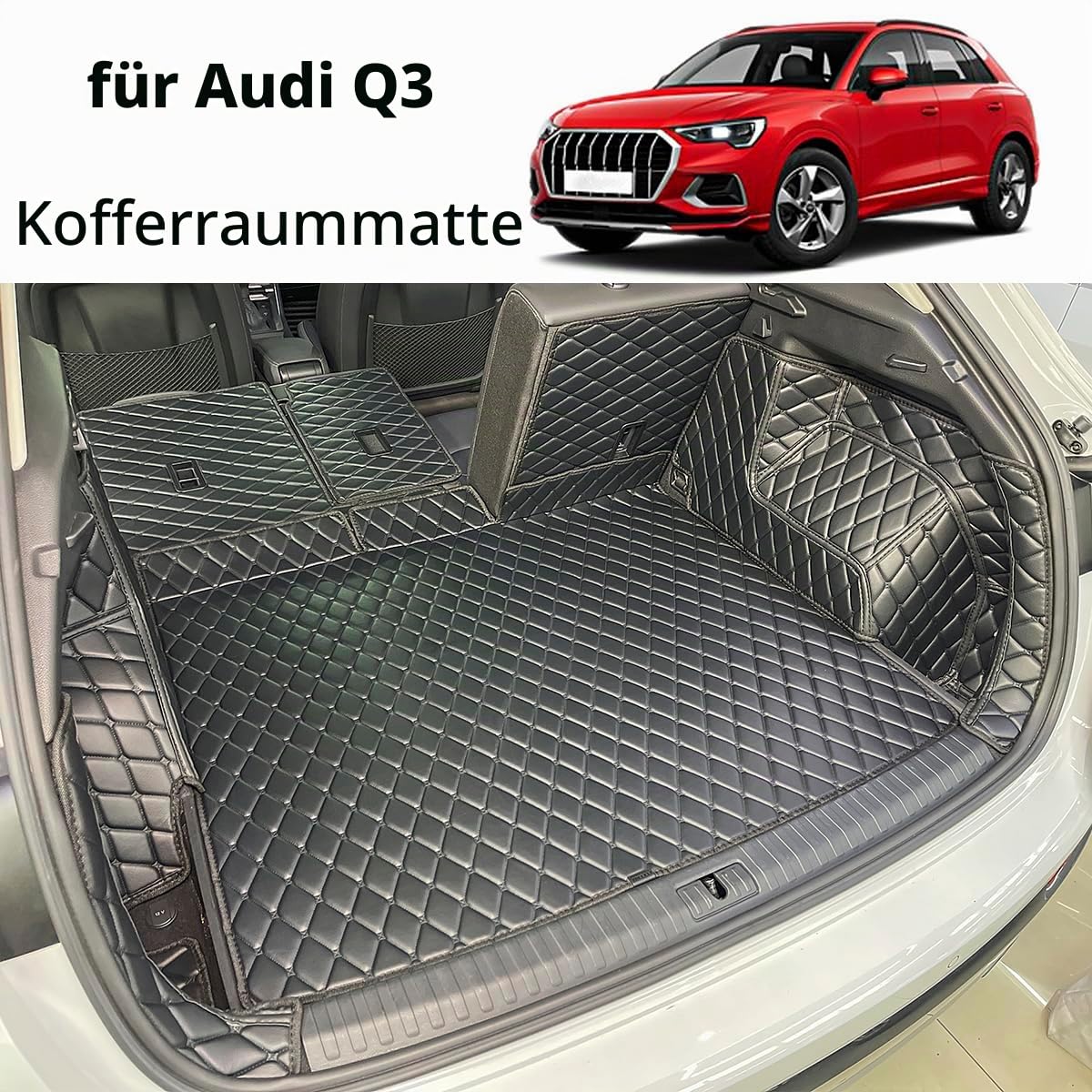Kofferraumwanne für Audi Q3 2018–2025 Kofferraummatte | Ohne Plug-in-Hybrid & Ohne Sportback-Modelle