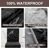 Vista 3 de Genina Fundas impermeables para sillas Parsons de comedor, fundas elásticas para sillas Parsons para comedor, cocina, funda protectora para silla