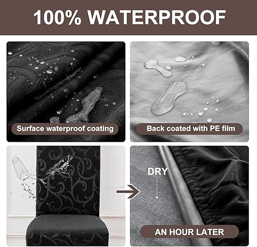 Miniatura 3 de Genina Fundas impermeables para sillas Parsons de comedor, fundas elásticas para sillas Parsons para comedor, cocina, funda protectora para silla de