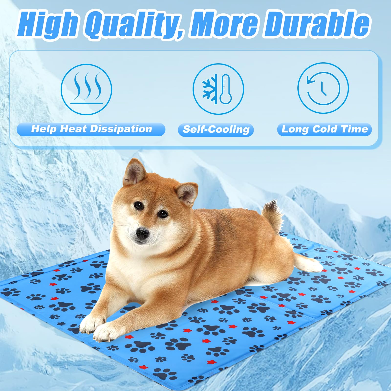 Tapis Rafraichissant Chien & Chat, 60×50cm Coussin Rafraichissant pour Chien, Tapis Refrigerant pour Animaux, Étanche et Facile à Nettoyer, Convient aux Petits et Grands Chien de Compagnie